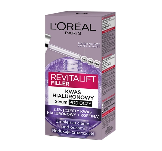 L'Oréal Paris Revitalift Filler serum pod oczy przeciwzmarszczkowe z kwasem hialuronowym 20 ml