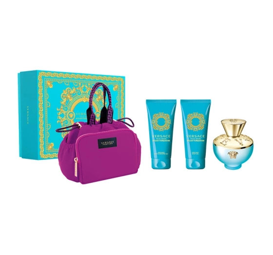 Versace Dylan Turquoise Pour Femme woda toaletowa spray 100 ml żel do ciała 100 ml żel pod prysznic 100 ml kosmetyczka
