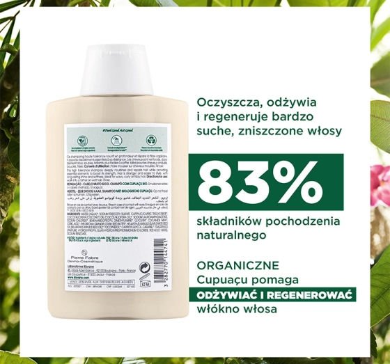 Klorane Organiczne Masło Cupuacu szampon do włosów bardzo suchych i zniszczonych 200 ml