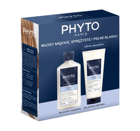 Phyto Douceur zestaw kosmetyków do pielęgnacji włosów delikatny szampon 250 ml delikatna odżywka 175 ml