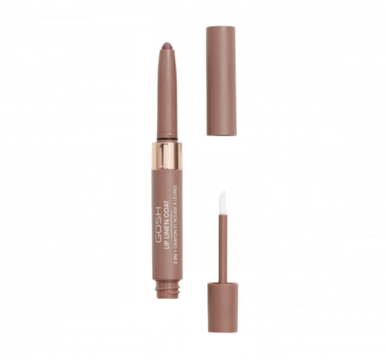 Gosh Lip Line’n Coat zestaw konturówka do ust matowy top 002 Burnt Cinnamon 2 ml
