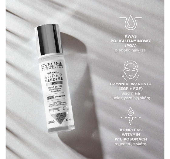 Eveline Cosmetics Super Needles Vitamin 200 mezo-eliksir aktywator odnowy skóry 30 ml