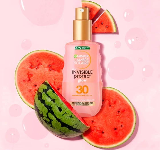 Garnier Ambre Solaire Invisible Protect Glow ochronna emulsja do opalania w sprayu SPF30 150 ml