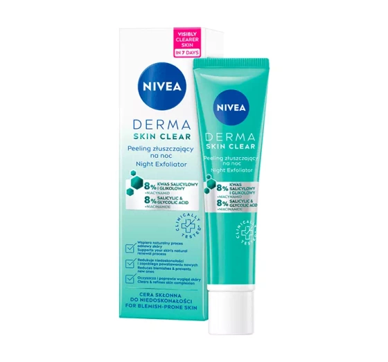 NIVEA Derma Skin Clear peeling złuszczający na noc 40 ml