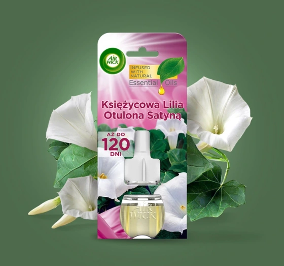 Air Wick elektryczny odświeżacz powietrza wkład Księżycowa Lilia Otulona Satyną 19 ml
