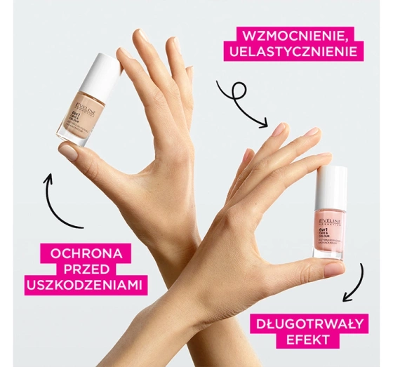Eveline Cosmetics Nail Therapy 6w1 Care And Colour odżywka do paznokci Shimmering Nude 5 ml