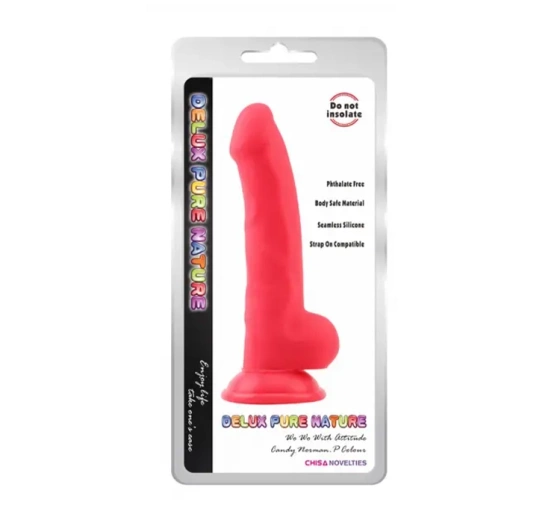 Delux Pure Nature dildo z jądrami i przyssawką