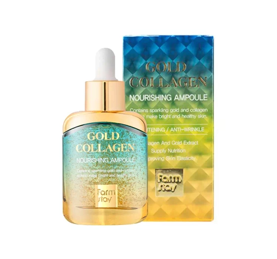 Farmstay Gold Collagen odżywcza ampułka do twarzy ze złotem i kolagenem 35 ml