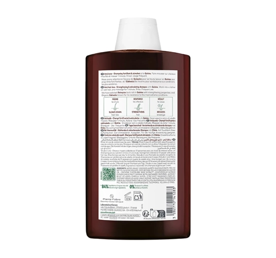 Klorane Chinina i Organiczna Szarotka szampon do włosów wypadających 400 ml