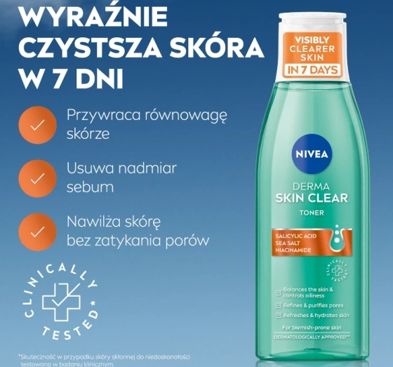 NIVEA Derma Skin Clear normalizujący tonik do twarzy 200 ml