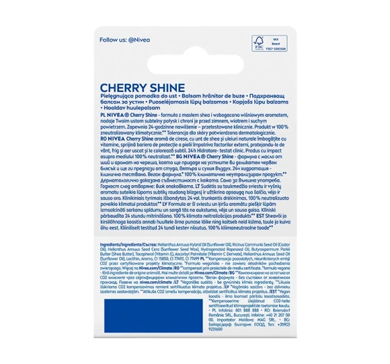 NIVEA pielęgnująca pomadka do ust Cherry Shine 4,8 g