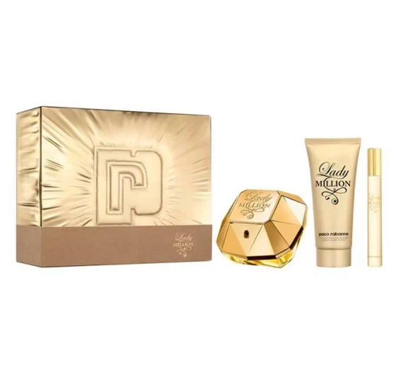 Rabanne Lady Million woda perfumowana spray 80 ml 10 ml balsam do ciała 100 ml