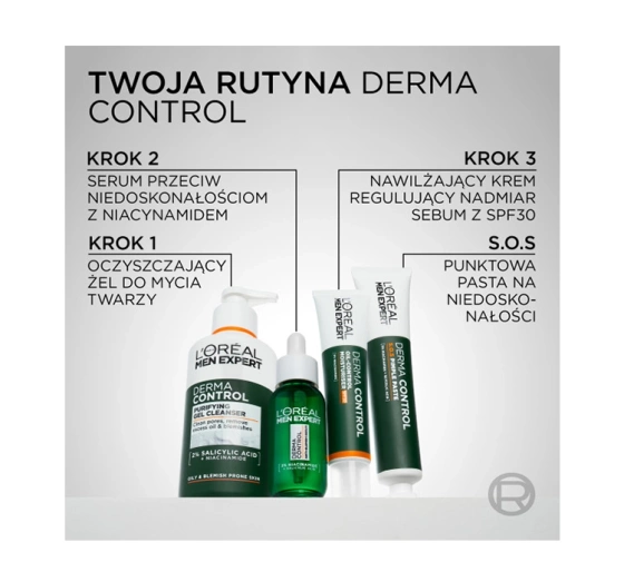 L'Oréal Paris Men Expert Derma Control nawilżający krem matujący SPF30 40ml