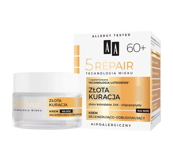 AA 5 Repair Złota Kuracja 60 nocny krem regenerująco-odbudowujący 50 ml