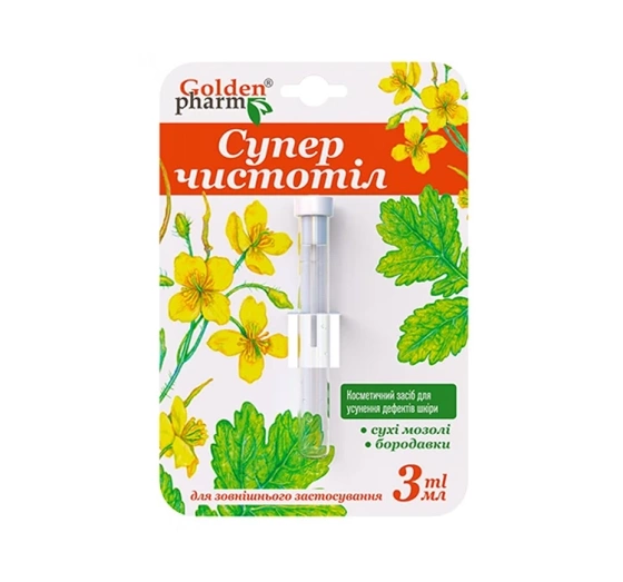 GoldenPharm płyn kosmetyczny na kurzajki Glistnik Górski 3ml