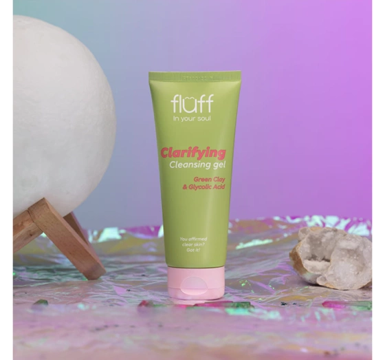 Fluff In Your Soul żel do mycia twarzy z glinką zieloną i kwasem glikolowym 100 ml