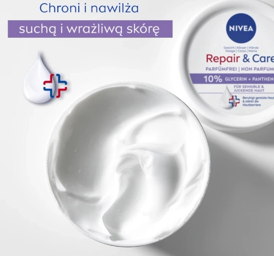 NIVEA Repair&Care krem nawilżająco-ochronny do ciała, twarzy i dłoni 400 ml