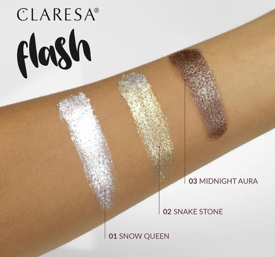 Claresa Flash foliowy cień do powiek 01 Snow Queen 3 g