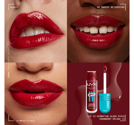 NYX Professional Makeup Lip IV Hydrating Gloss Serum błyszczyk do ust 13 Cranberry Splash 5 ml