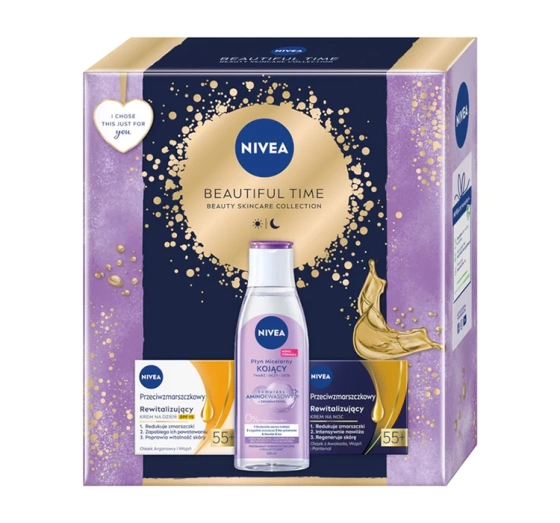 NIVEA Beautiful Time zestaw kosmetyków do pielęgnacji krem na dzień krem na noc płyn micelarny