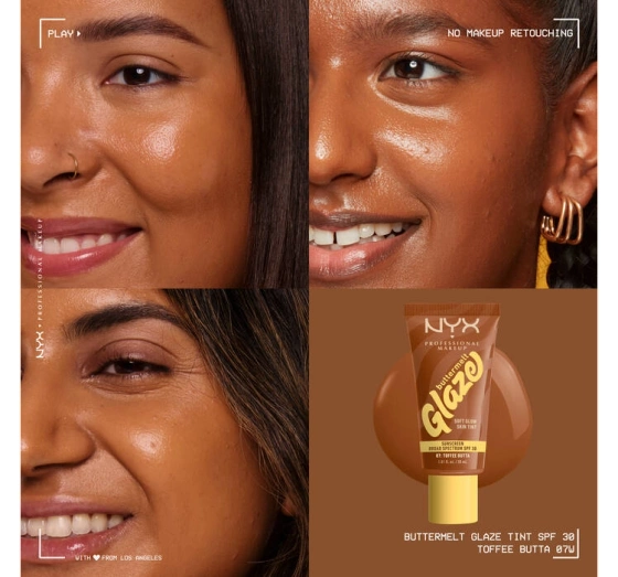 NYX Professional Makeup Buttermelt Glaze podkład w kremie SPF30 07 Toffee Butta 30 ml