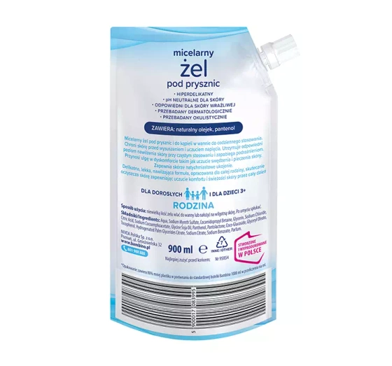 Bambino Rodzina micelarny żel pod prysznic hiperdelikatny Refill 900 ml