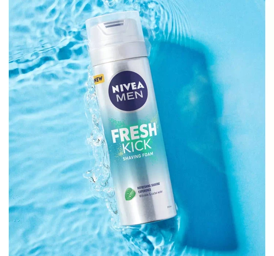 NIVEA MEN Fresh Kick odświeżająca pianka do golenia dla mężczyzn 200 ml