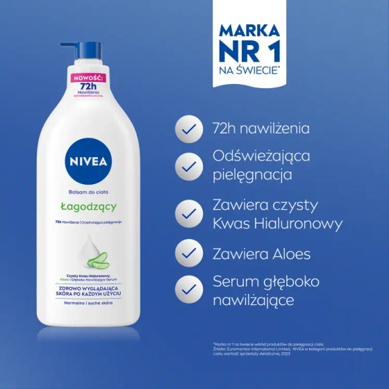 NIVEA łagodzący balsam do ciała z aloesem do skóry suchej i normalnej 625 ml