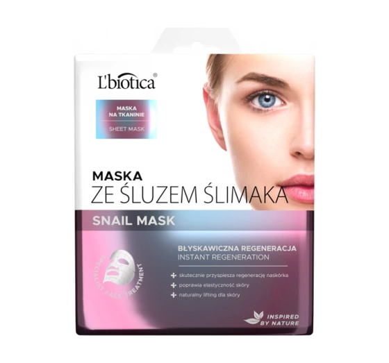 L'Biotica maska na tkaninie Snail Mask 23 ml