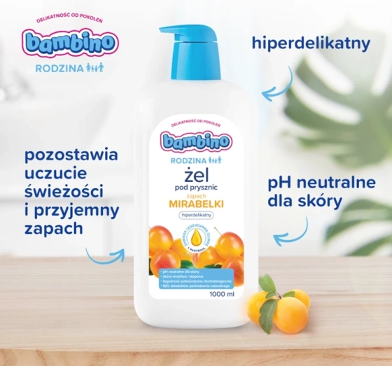 Bambino Rodzina żel pod prysznic hiperdelikatny Mirabelka 1000 ml