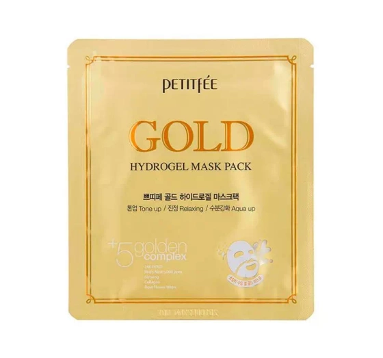 PETITFEE GOLD PRZECIWSTARZENIOWA HYDROŻELOWA MASKA DO TWARZY NA TKANINIE 32G