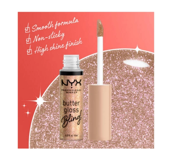 NYX Professional Makeup Butter Gloss Bling błyszczyk do ust 01 Bring The Bling 8 ml